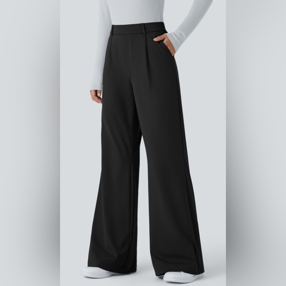 Women’s Halara High Waisted Side Pocket Work Flare Pants Black Medium Tall NWT - Picture 1 of 7